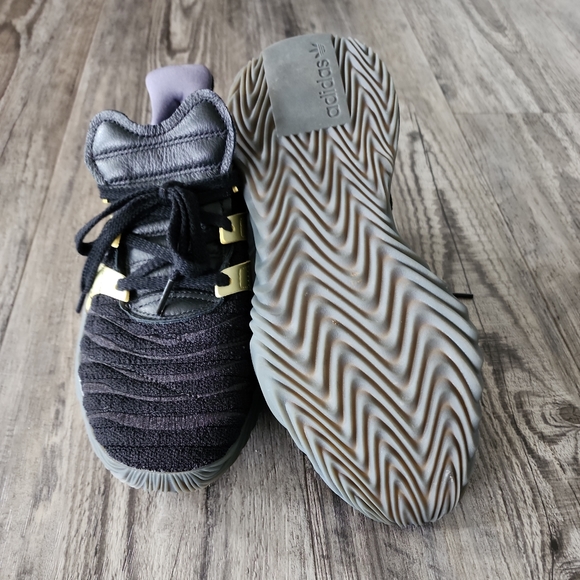 Men’s Adidas Sobakov Boost Core Black Gold Metallic Carbon D98155 size 8.5 - Picture 7 of 8